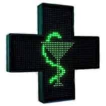Динамичный светодиодный аптечный крест Односторонний Зеленый