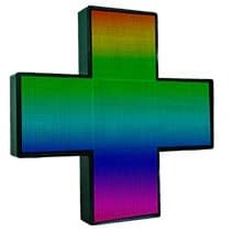 Динамичный светодиодный аптечный крест Односторонний Полноцветный